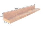 Wandplank MAKASSAR 140cm naturel steen finish sheesham hout, Ophalen of Verzenden, Nieuw