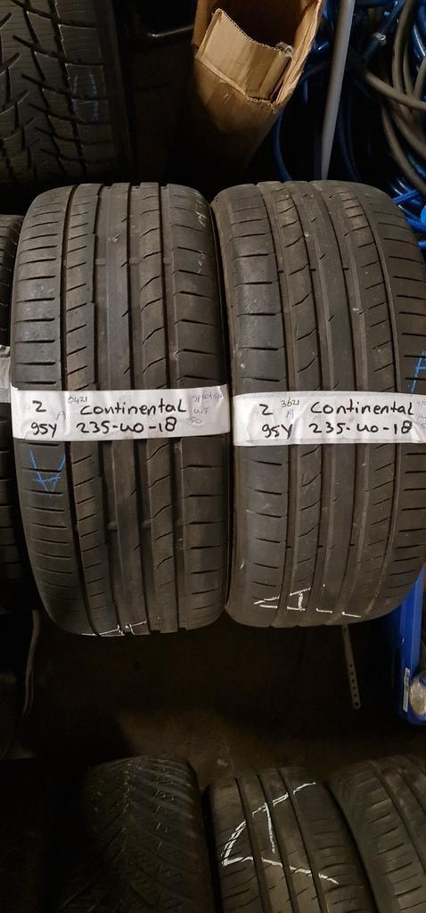 2x 235-40-18 Continental Zomer 4.5mm €40 Per Band 235 40 18, Auto-onderdelen, Banden en Velgen, 18 inch, Zomerbanden, 235 mm, Personenwagen