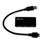4Poort USB 3.0 hub Zwart, Computers en Software, USB Sticks, Ophalen of Verzenden, Nieuw