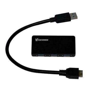 4Poort USB 3.0 hub Zwart beschikbaar voor biedingen