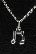 Zilveren Muzieknoten middel ketting hanger, Sieraden, Tassen en Uiterlijk, Verzenden, Nieuw
