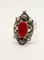 Zilver, Art Deco, Carneool - Ketting met hanger - Deense, Antiek en Kunst