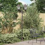 vidaXL Tuin Lantaarnpaal Brons Aluminium en Glas, Tuin en Terras, Buitenverlichting, Verzenden, Nieuw