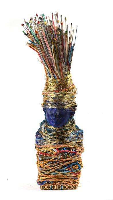 Olivier Sultan - sculptuur, Zulu Queen - 95 cm - Hout,, Antiek en Kunst, Kunst | Schilderijen | Modern
