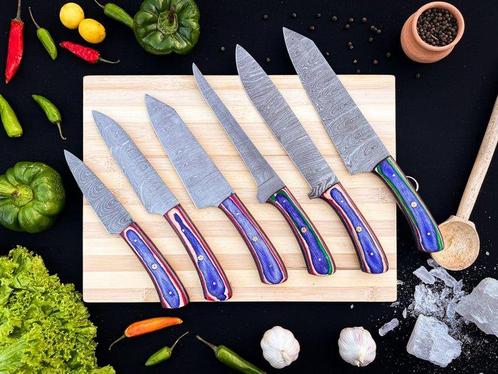 Smith - Keukenmes - Kitchen knife set - Japanse Pakka-hout, Antiek en Kunst, Antiek | Keukenbenodigdheden