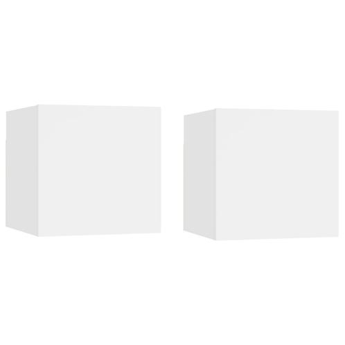 vidaXL Nachtkastjes 2 st 30,5x30x30 cm spaanplaat wit, Huis en Inrichting, Slaapkamer | Nachtkastjes, Nieuw, Minder dan 45 cm