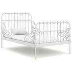 vidaXL Bedframe verlengbaar metaal wit 80x130/200 cm, Eenpersoons, Verzenden, Wit, Nieuw