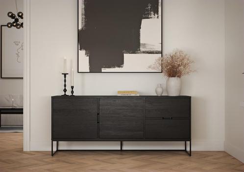 Lipp Ash Black Dressoir 2-Deuren en 2-Lades, Huis en Inrichting, Kasten | Televisiemeubels, Ophalen of Verzenden