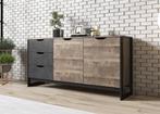 Dressoir Acasia - Grijs - Eiken - 161x40x79 - Kast, Huis en Inrichting, Nieuw, 150 tot 200 cm, 25 tot 50 cm, Modern