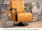 Leren draaifauteuil Mind - Kenia Cognac (cognac) -, Nieuw, Ophalen of Verzenden, 50 tot 75 cm, Industrieel, Modern
