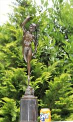 sculptuur, mercury sculptuur - 72 cm - MARMER BRONS, Antiek en Kunst
