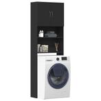 vidaXL Wasmachinekast 64x24x190 cm bewerkt hout zwart, Witgoed en Apparatuur, Wasmachines, Verzenden, Nieuw