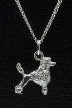 Zilveren Koningspoedel met staart ketting hanger - groot, Verzenden, Nieuw