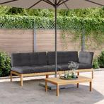 vidaXL 3-delige Loungeset pallet met kussens massief, Verzenden, Nieuw, Hardhout, Loungeset