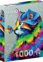 Bright Cat and Butterfly Puzzel (1000 stukjes) | Enjoy, Verzenden, Nieuw