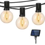 Solar prikkabel Chain met 50 warm witte led filament lampen, Tuin en Terras, Buitenverlichting, Kunststof, Verzenden, Minder dan 50 watt