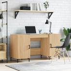 vidaXL Bureau 140x50x75 cm bewerkt hout sonoma eikenkleurig, Huis en Inrichting, Verzenden, Nieuw
