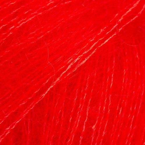 DROPS Kid-Silk Uni Colour - 61 felrood - Mohair Garen, Hobby en Vrije tijd, Breien en Haken, Ophalen of Verzenden