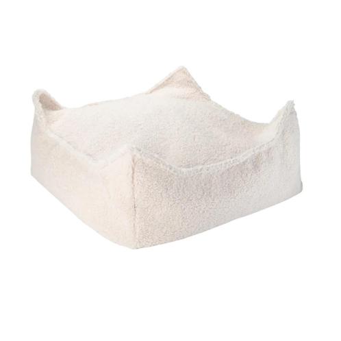 Vierkante zitzak Ottoman van zachte teddy stof – kleur Cr., Kinderen en Baby's, Kinderkamer | Inrichting en Decoratie, Nieuw, Ophalen of Verzenden