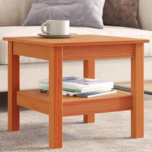 vidaXL Salontafel 45x45x40 cm massief grenenhout wasbruin, Huis en Inrichting, Tafels | Salontafels, 50 tot 100 cm, Nieuw, Grenenhout