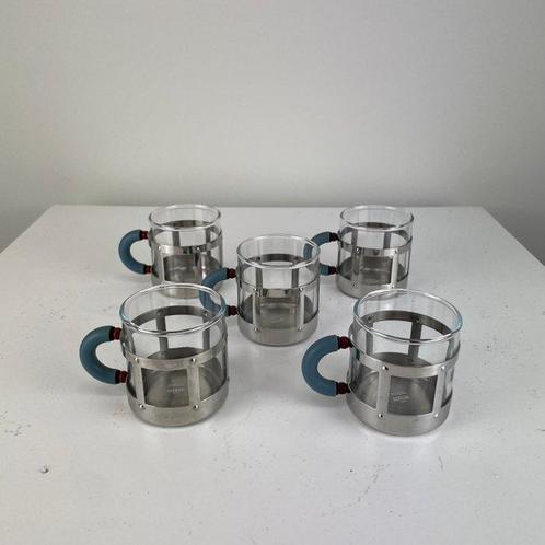 Alessi - Michael Graves - Beker (5) - Glas, Staal - Espresso, Antiek en Kunst, Antiek | Meubels | Stoelen en Banken