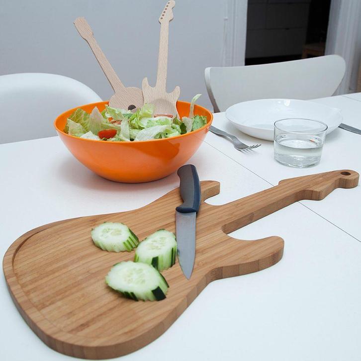 Gitaar Snijplank Van Bamboe, Huis en Inrichting, Keuken | Keukenbenodigdheden, Verzenden