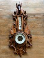 Onbekend Handgesneden houtwerk met baro en thermo meter -