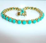 Armband - 14 karaat Geel goud -  6.50ct. tw. Turquoise -