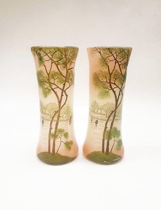 François-Théodore Legras - Vaas (2) - Glas, met de hand, Antiek en Kunst, Antiek | Glas en Kristal