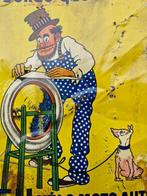 Tôle peinte pneus velo moto auto HUTCHINSON signée Mich. -