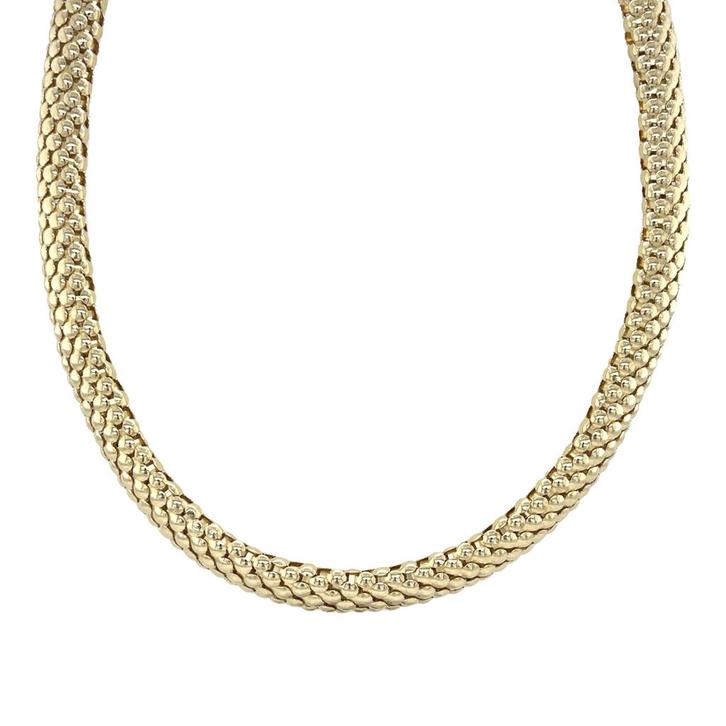 Gouden choker 44 cm 14 karaat, Sieraden, Tassen en Uiterlijk, Kettingen, Goud, Zo goed als nieuw, Goud, Verzenden