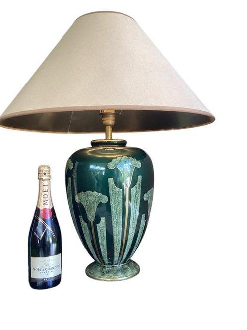 Louis Drimmer - Tafellamp - Extra XXL groen bloemenmodel -, Antiek en Kunst, Curiosa en Brocante
