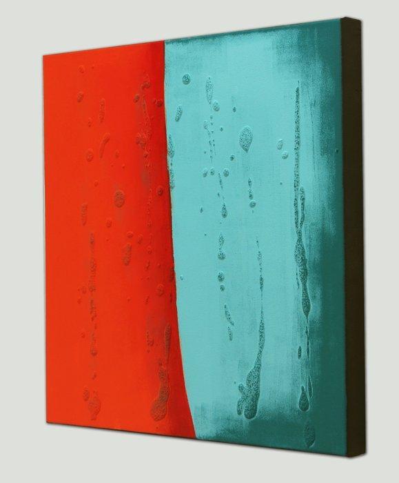 Ronald Hunter - Stream orange blue - Ready to hang, Antiek en Kunst, Kunst | Schilderijen | Modern