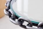 Design bijzettafel CHAINS 35cm zilver handgemaakt metalen, Huis en Inrichting, Tafels | Sidetables, Ophalen of Verzenden, Nieuw