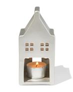 HEMA Theelichthouder 7x14.3x7cm keramiek huisje zilver, Verzenden