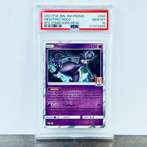 Pokémon Graded card - Mewtwo Holo KFC Chaki Kids Meal 184 -, Hobby en Vrije tijd, Verzamelkaartspellen | Pokémon