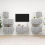 vidaXL 7-delige Tv-meubelset bewerkt hout betongrijs, Verzenden, Nieuw, 50 tot 100 cm, Minder dan 100 cm