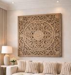 Wanddecoratie - 150x150cm - Hand-Carved Mandala Panel -