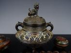 Wierookbrander (4) - Brons,Cloisonné emaille -, Antiek en Kunst