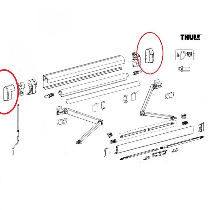 Thule Eindkap LH+RH 5200, Caravans en Kamperen, Voortenten en Luifels, Ophalen of Verzenden