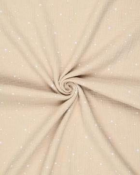 Double Gauze Katoen Sterren Beige, Hobby en Vrije tijd, Stoffen en Lappen, Beige, Nieuw