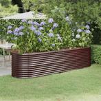vidaXL Plantenbak 296x80x68 cm gepoedercoat staal bruin, Tuin en Terras, Bloembakken en Plantenbakken, 100 cm of meer, Verzenden