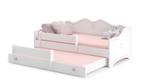 Wit Roze Peuterbed met Uitschuifbed 80x160 | Retourdeal, Ophalen of Verzenden, Nieuw, 160 tot 180 cm, 70 tot 85 cm