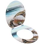 vidaXL Toiletbril met deksel schelp MDF, Doe-het-zelf en Verbouw, Sanitair, Verzenden, Nieuw