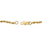 22 Krt. Gouden gedraaide schakel ketting | 49,5 cm, Sieraden, Tassen en Uiterlijk, Kettingen, Ophalen of Verzenden, Gebruikt, Overige kleuren
