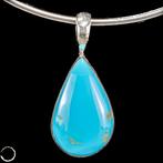 Natuurlijke blauwe turquoise hanger Arizona 925 zilver,