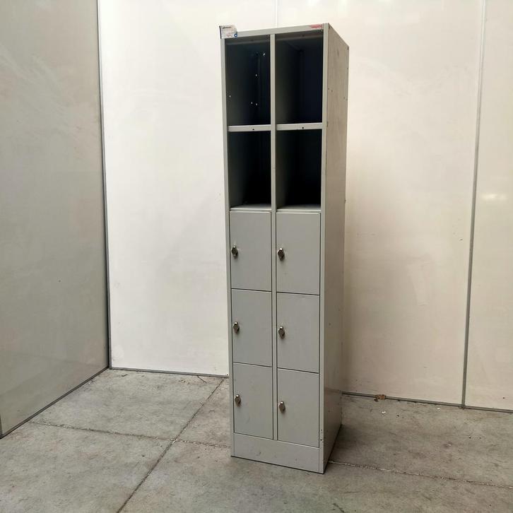 6-deurs + 4-vaks Berger retro lockerkast - 195x46x48 cm, Huis en Inrichting, Kasten | Lockerkasten, Ophalen of Verzenden