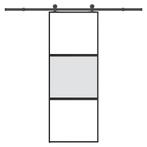 vidaXL Schuifdeur met beslag 76x205 cm gehard glas en, Doe-het-zelf en Verbouw, Deuren en Horren, Verzenden, Nieuw