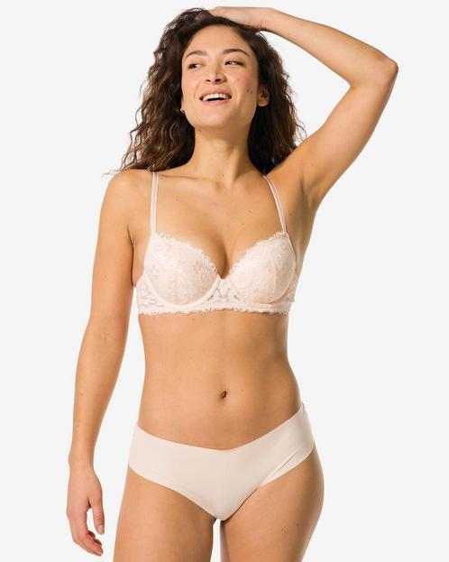 HEMA Dames brazilian micro met kant lichtroze, Kleding | Dames, Ondergoed en Lingerie, Verzenden