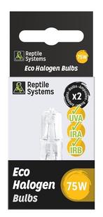 Reptile Systems Eco Halogen White 2 x 75 Watt, Ophalen of Verzenden, Nieuw